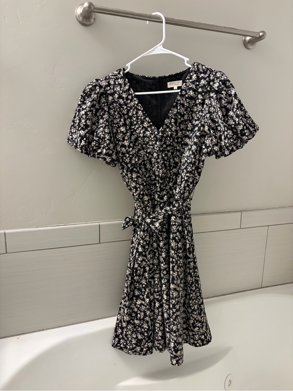 Roolee Black and White Floral Mini Dress